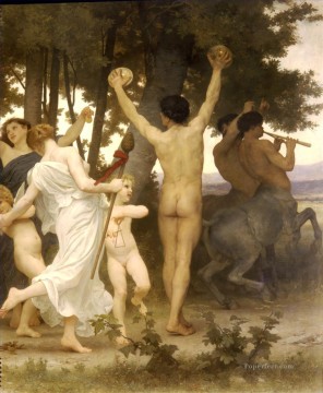 Classic Nude Painting - La jeunesse de Bacchus right dt William Adolphe Bouguereau nude